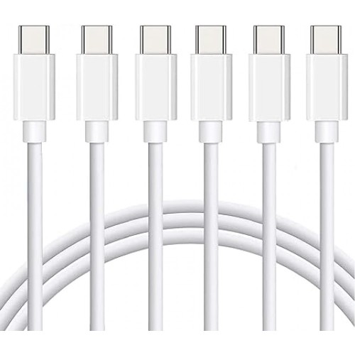 3Pack 6FT 60W USB C Charger Cable white 3Pack 6FT 60W USB C Charger Cable white
