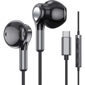 Headphones with USB C In-Ear Headphones Black