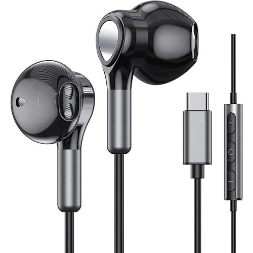 Headphones with USB C In-Ear Headphones Black Headphones with USB C In-Ear Headphones Black