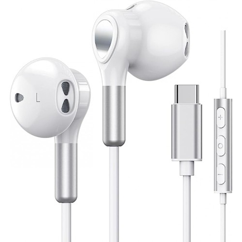 Headphones with USB C In-Ear Headphones White